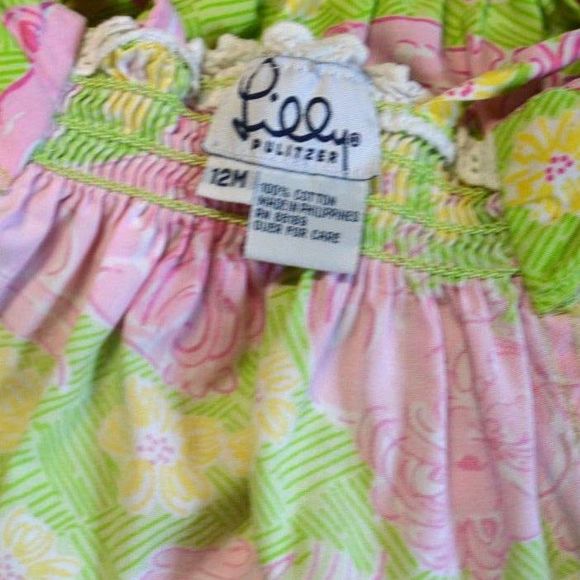 Lilly Pulitzer HTF Lounging Lions Pink Green Cubs Infant Baby Girl Jumper Dress - Picture 6 of 8
